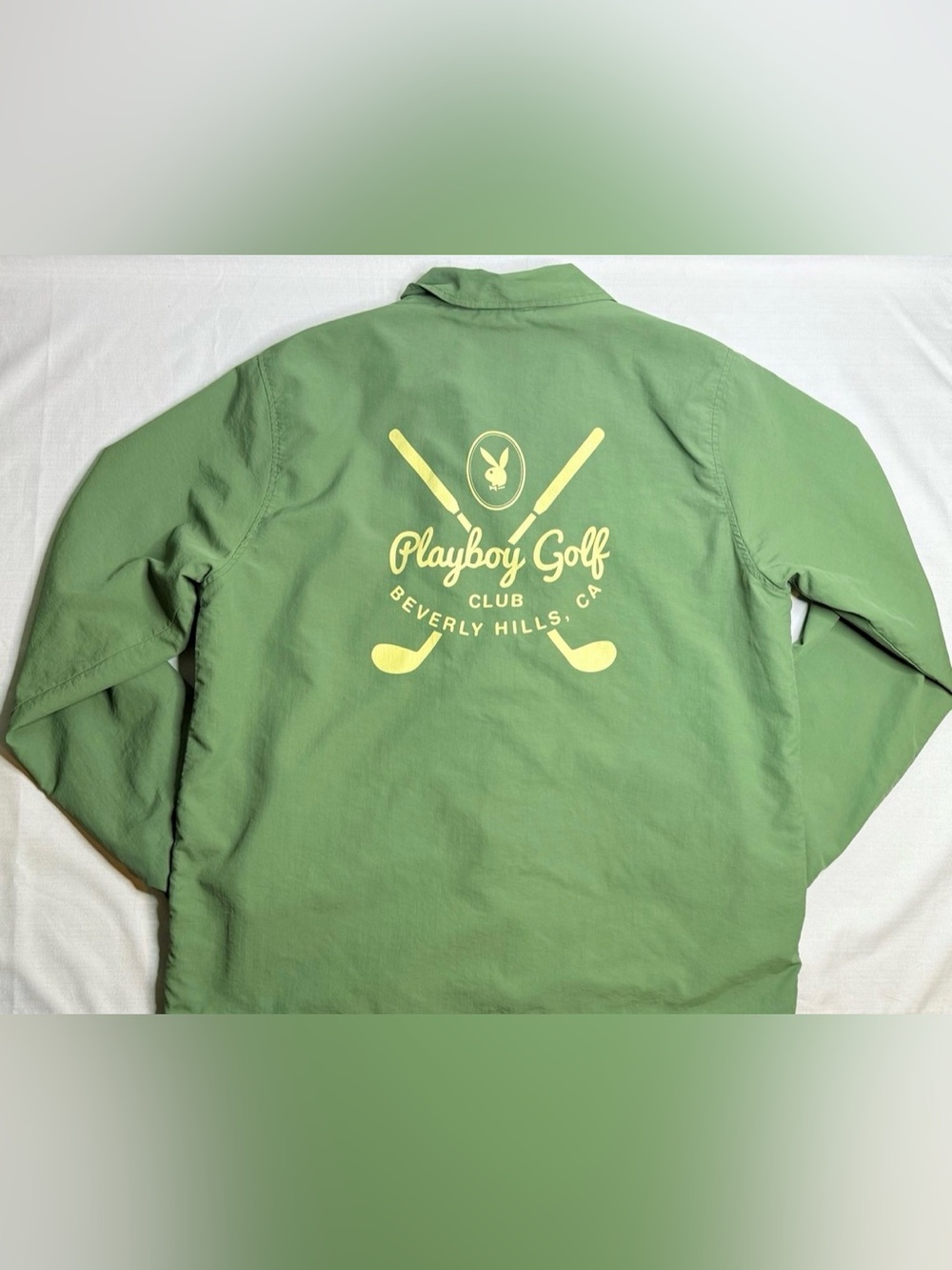 Playboy Men’s Clubs Coaches Green Jacket Lightweight Medium - Picture 10 of 11